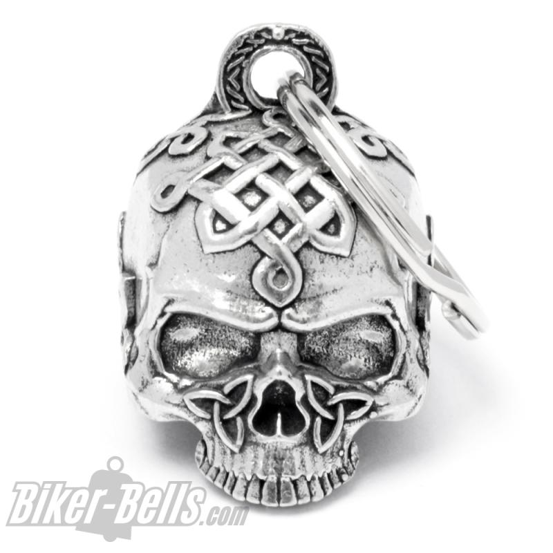 3D Totenkopf mit keltischem Knoten Biker-Bell Celtic Skull Motorrad Ride Bravo Bell